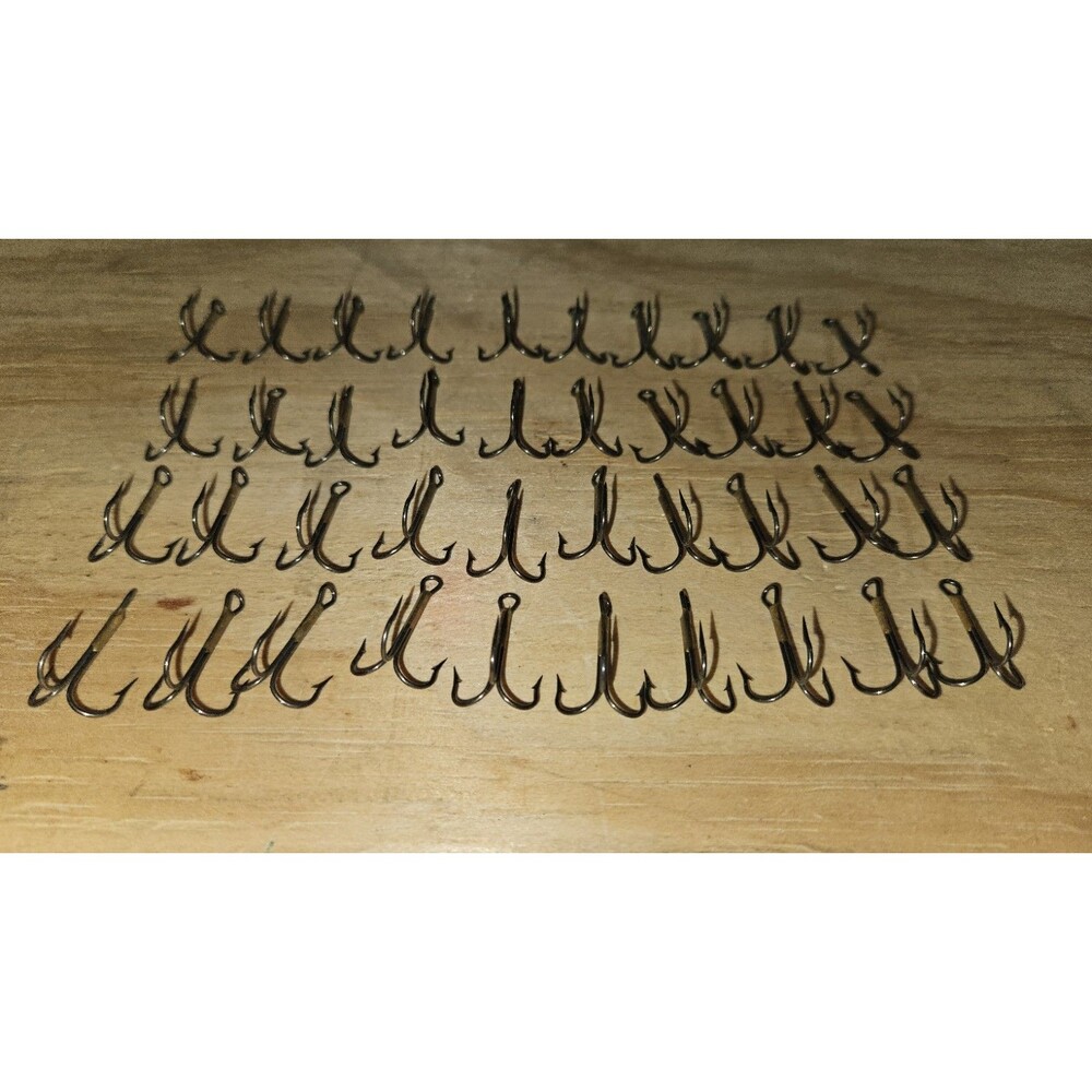 40 New Eagle Claw Treble Hooks Bronze  Size 6 Sharp Fishing Fish Freshwater